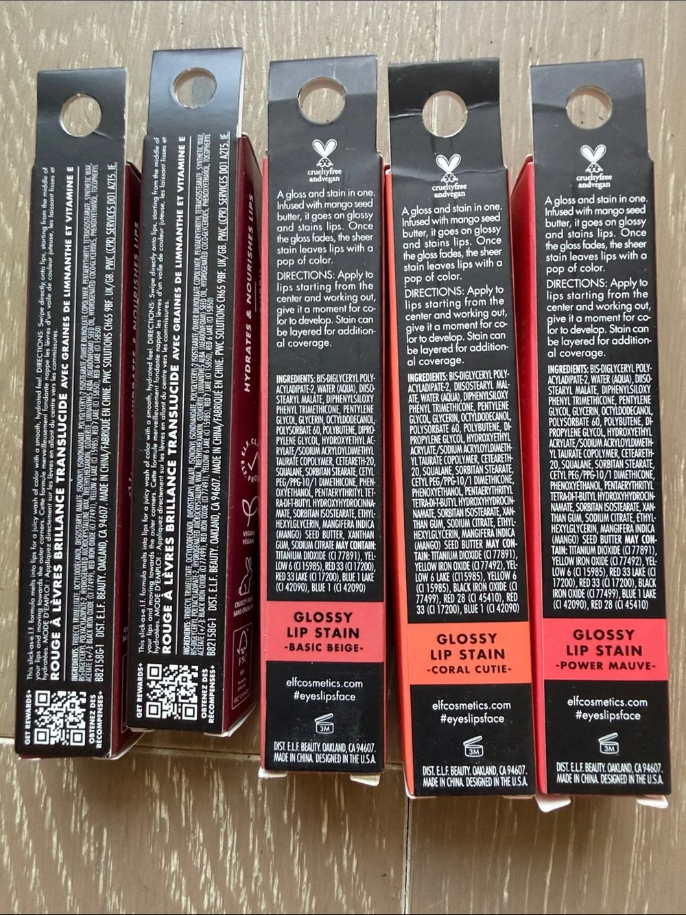 NWT e.l.f. Glossy Lip Stain & Sheer Slick Lipstick bundle of five